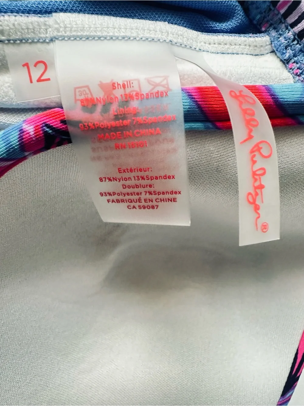 Lilly Pulitzer Tropical Floral Bikini Set Blue Pink Underwire Top 12 Bottom 10